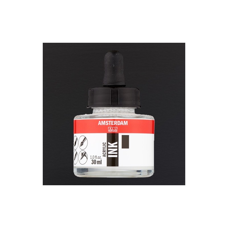 Materiais Belas Artes - Tinta Acrílica Óxido Preto 735 Amsterdam (30ml.) | totenart.com