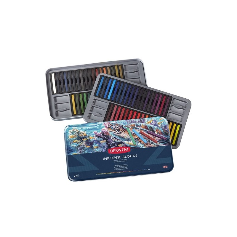 Materiais Belas Artes - Caixa metal varas de tinta Inktense Derwent 72 uds.  | totenart.com