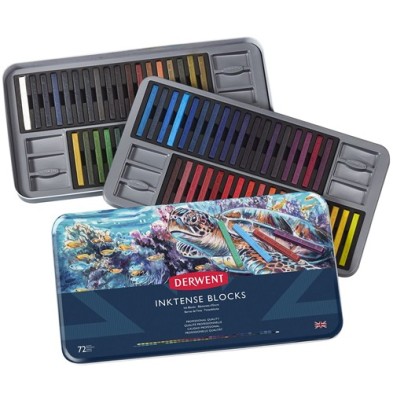 Materiais Belas Artes - Caixa metal varas de tinta Inktense Derwent 72 uds.  | totenart.com