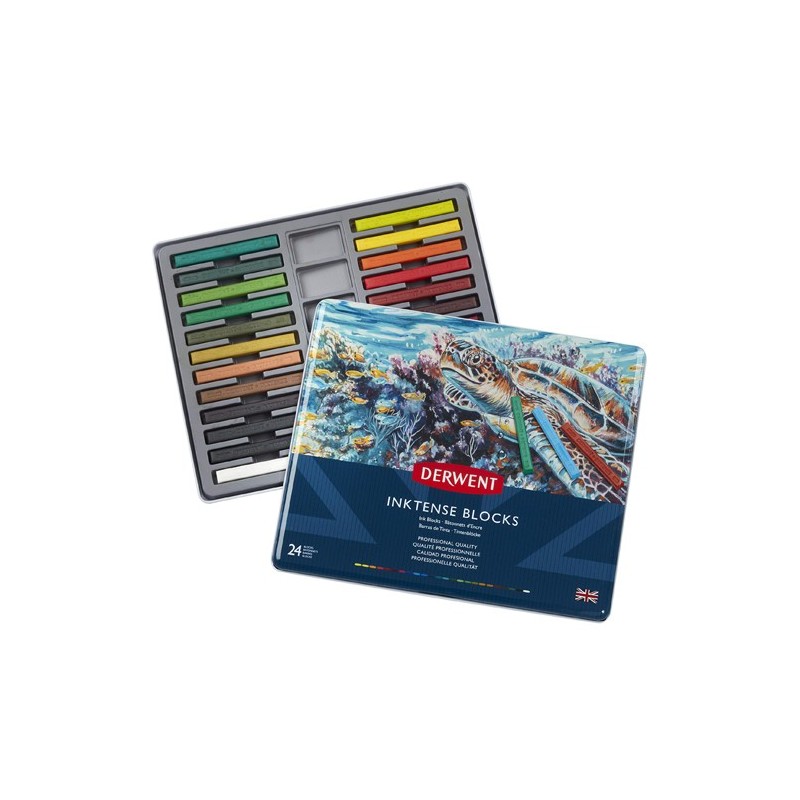 Materiais Belas Artes - Caixa metal varas de tinta Inktense Derwent 24 uds.  | totenart.com