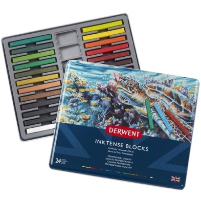 Materiais Belas Artes - Caixa metal varas de tinta Inktense Derwent 24 uds.  | totenart.com