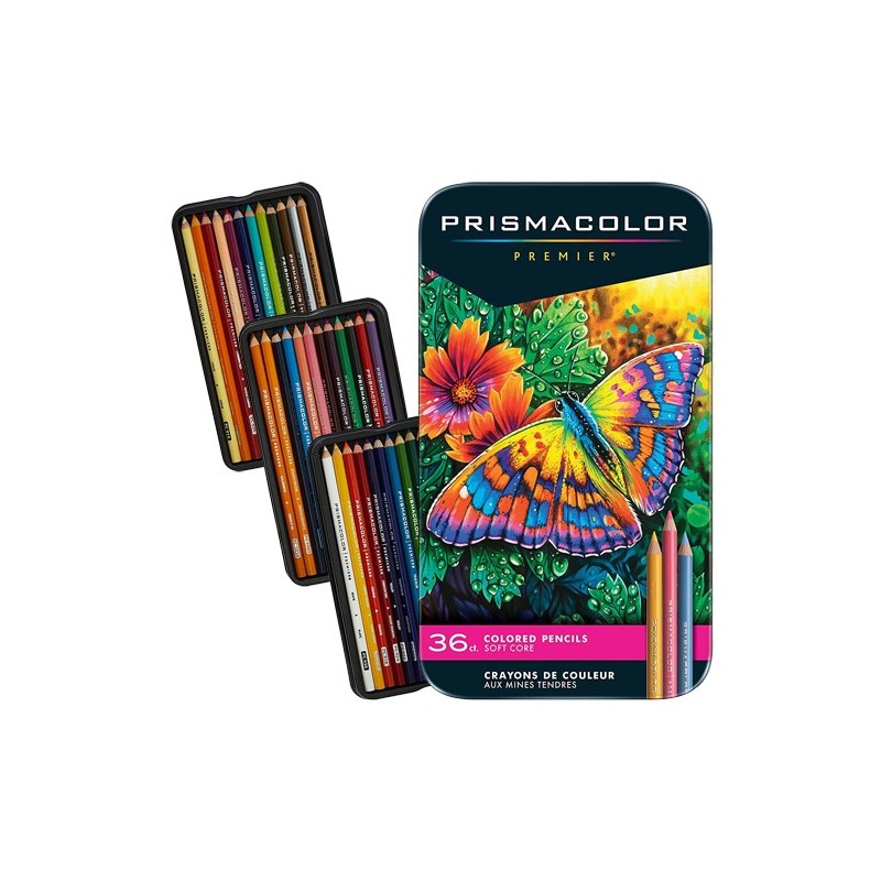Materiais Belas Artes - Prismacolor Premier caixa de metal 36 lápis de cor | totenart.com