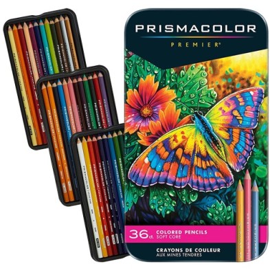 Materiais Belas Artes - Prismacolor Premier caixa de metal 36 lápis de cor | totenart.com