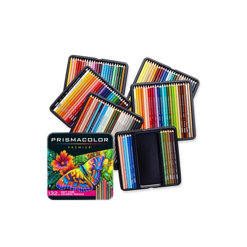 Materiais Belas Artes - Prismacolor Premier caixa de metal 132 lápis de cor | totenart.com
