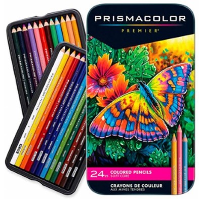 Materiais Belas Artes - Prismacolor Premier caixa de metal 24 lápis de cor | totenart.com