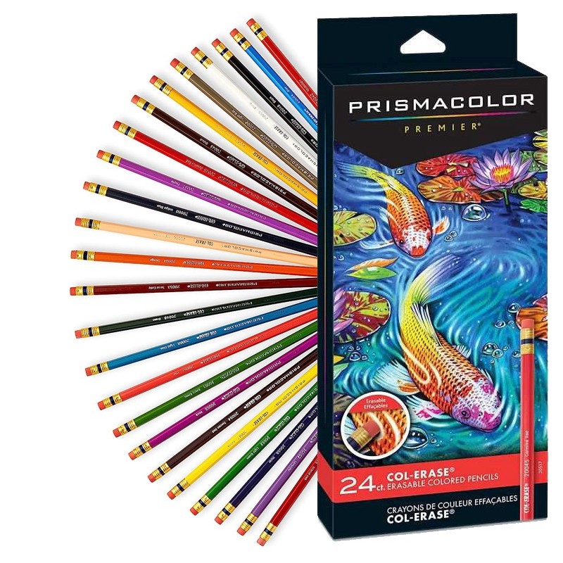 Materiais Belas Artes - Prismacolor Col-Erase caixa 24 lápis de cor | totenart.com
