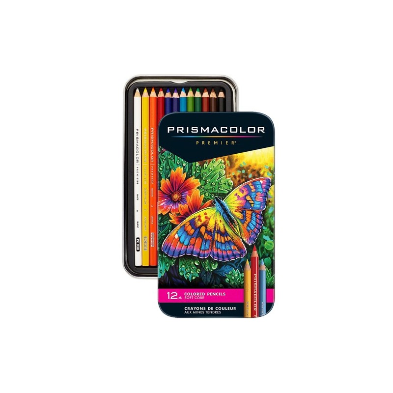 Materiais Belas Artes - Prismacolor Premier caixa de metal 12 lápis de cor | totenart.com