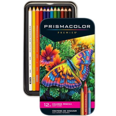 Materiais Belas Artes - Prismacolor Premier caixa de metal 12 lápis de cor | totenart.com