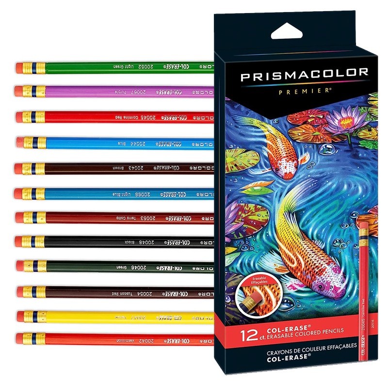 Materiais Belas Artes - Prismacolor Col-Erase caixa 12 lápis de cor | totenart.com