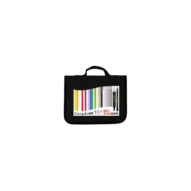 Materiais Belas Artes - Estojo com 18 marcadores + 6 delineadores  | totenart.com