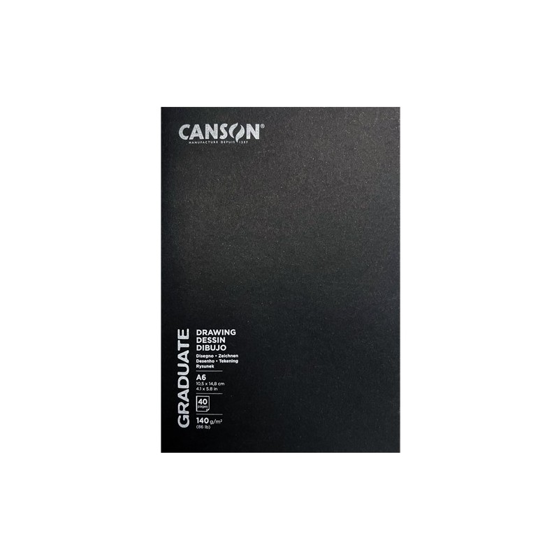 Materiais Belas Artes - Canson Graduate Desenho (bloco de grampos), 20f., 140 gr., 21x29,7 cm. (A4) | totenart.com