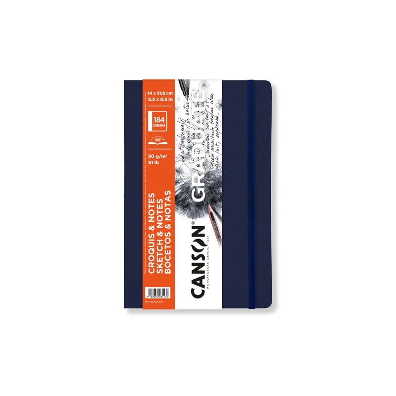 Materiais Belas Artes - Canson Graduate Sketches and Notes Bloco (Azul), 92f., 90 gr., 14x21,6 cm | totenart.com
