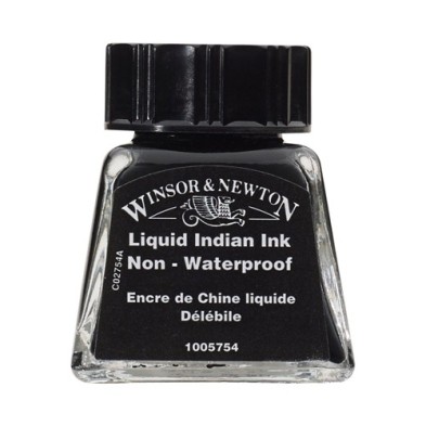 Tinta Desenho (chinesa)  Preto, Winsor & Newton, 30 ml.