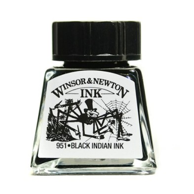 Tinta Desenho, Preto Indio, Winsor & Newton, 14 ml.