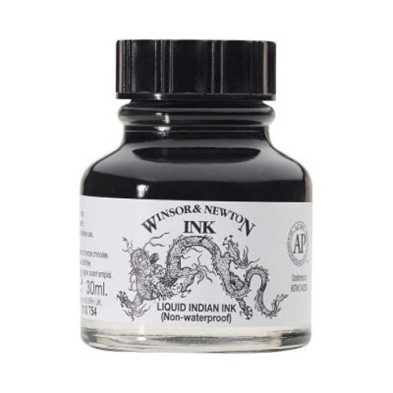 Tinta Desenho (chinesa)  Preto, Winsor & Newton, 30 ml.
