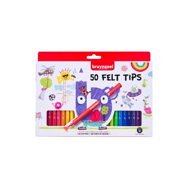 Materiais Belas Artes - Caso de 50 Marcadores Bruynzeel | totenart.com
