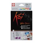 Materiais Belas Artes - Caixa aquarela Sakura Koi 24 médias pastilhas com pincel de água recarregável + Iridescente Médio | tote
