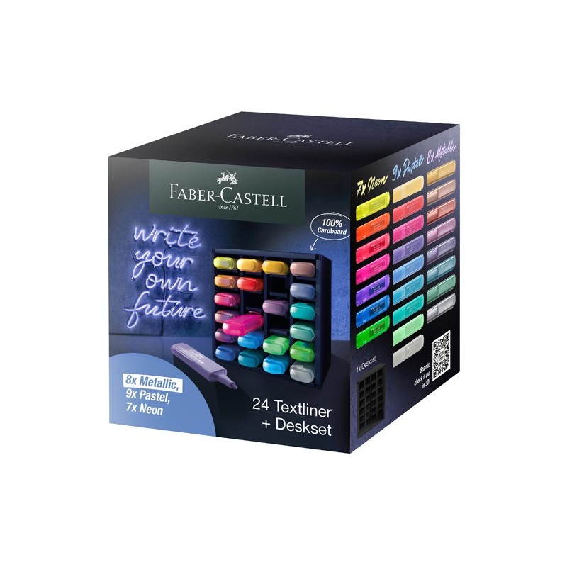 Materiais Belas Artes - Conjunto de 24 marcadores Textliner Faber-Castell | totenart.com