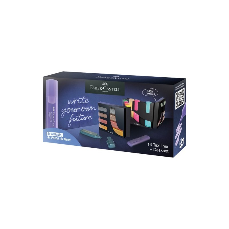 Materiais Belas Artes - Conjunto de 16 marcadores Textliner Faber-Castell | totenart.com