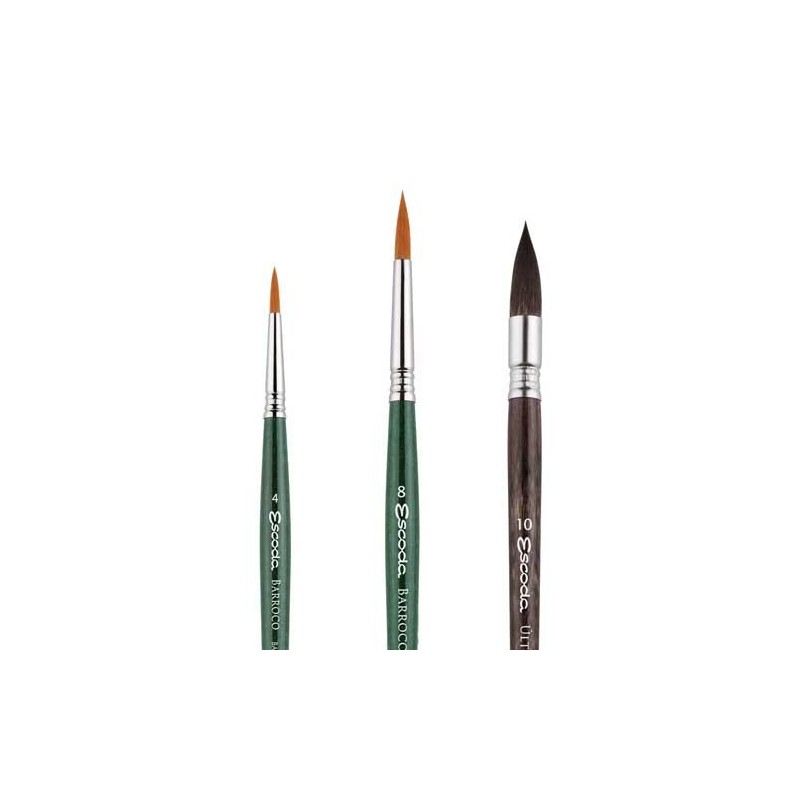 Materiais Belas Artes - Conjunto de artista Conrad Roset, 3 pincéis aquarela Escoda | totenart.com