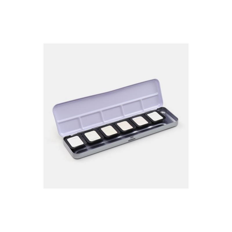 Materiais Belas Artes - Caixa aquarela Finetec Premium 6 cores iridescentes \"Hight Sparkling\" | totenart.com