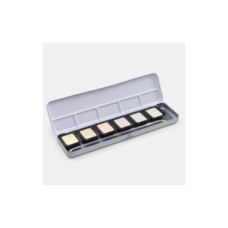 Materiais Belas Artes - Caixa aquarela Finetec Classic 6 cores iridescentes \"Pixie Dust\" | totenart.com