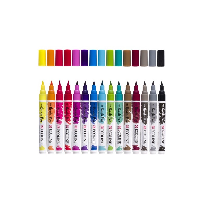 Materiais Belas Artes - Set Marcador Aquarela Ecoline Brush Pen 15 ud | totenart.com