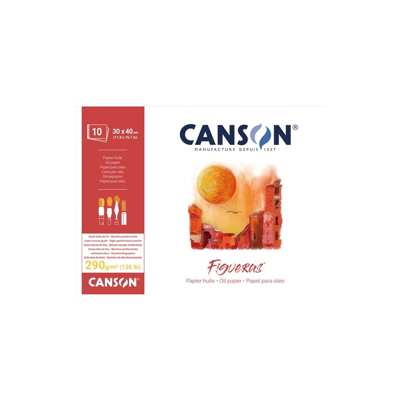 Materiais Belas Artes - Bloco óleo e acrílico Figueras 10h 290gr 30x40cm | totenart.com