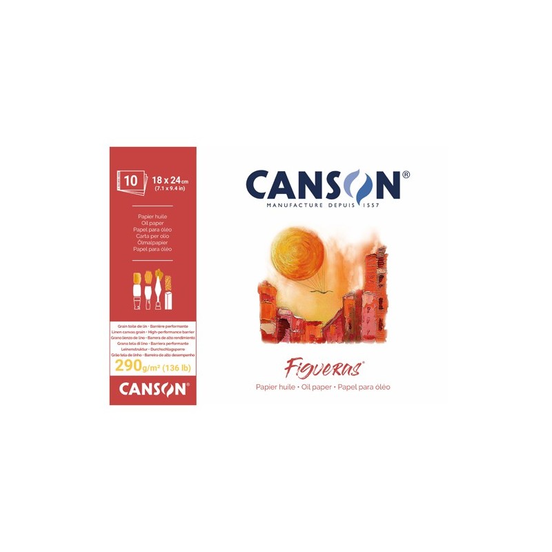 Materiais Belas Artes - Bloco óleo e acrílico Figueras 10h 290gr 18x24cm | totenart.com