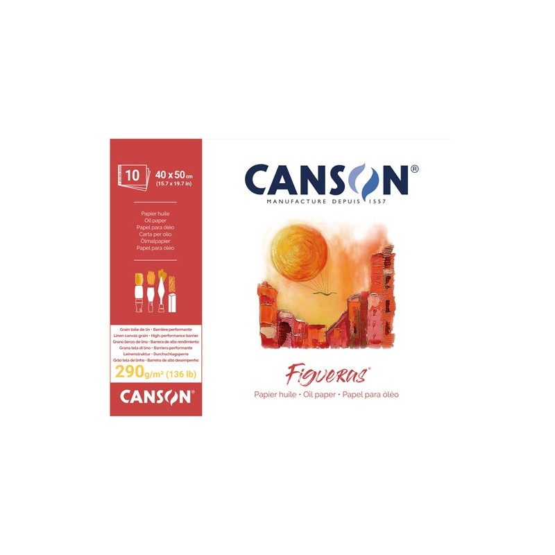 Materiais Belas Artes - Bloco óleo e acrílico Figueras 10h 290gr 40x50cm | totenart.com