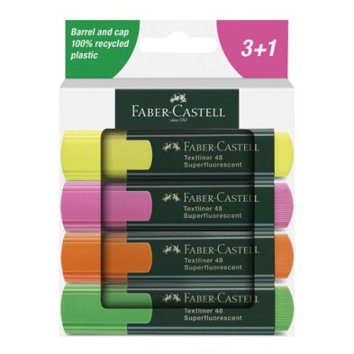 Materiais Belas Artes - Conjunto de 4 marcadores Textliner Faber-Castell | totenart.com