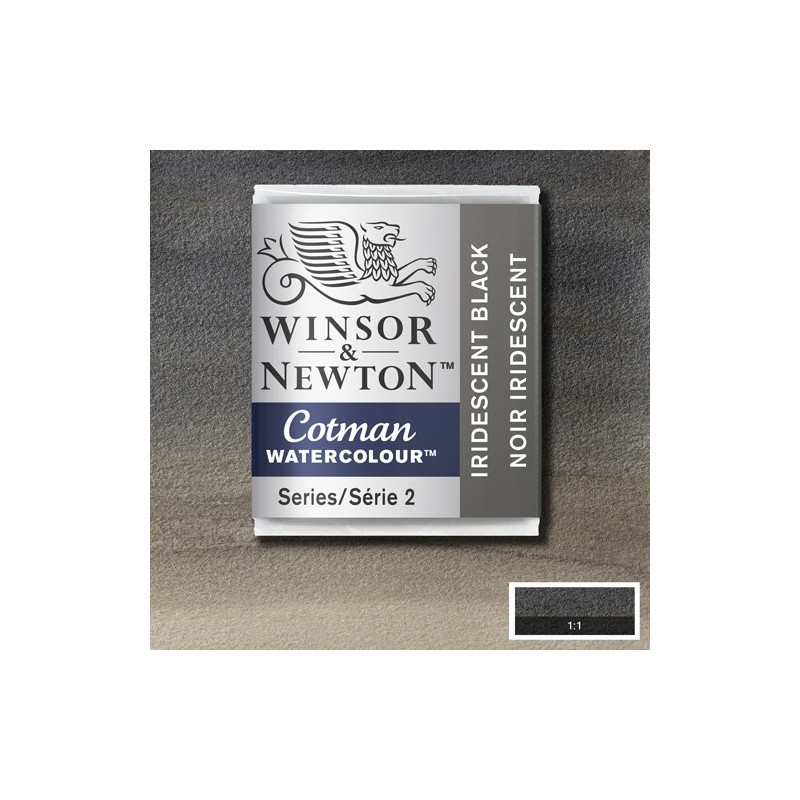Materiais Belas Artes - Aquarela W&N, 1/2 godet, Preto iridescente | totenart.com
