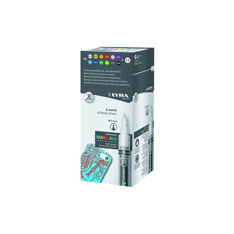 Materiais Belas Artes - Marcador permanente Estojo Lyra Mark All, (0,7 mm.) | totenart.com