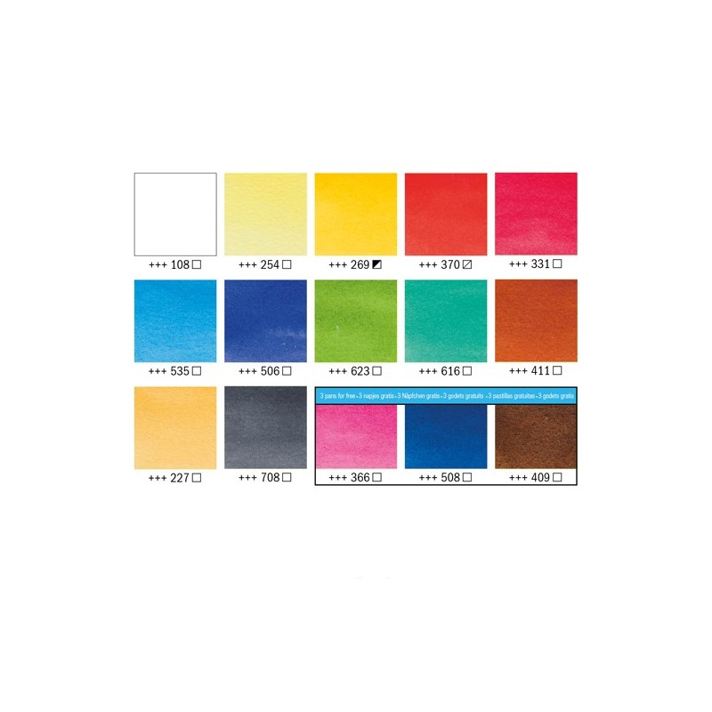 Materiais Belas Artes - Caixa com 12 aquarelas Van Gogh 1/2 godet e pincel | totenart.com