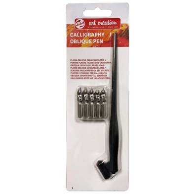 Materiais Belas Artes - Caneta de caligrafía oblíqua + 5 puntas Art Creation Talens | totenart.com