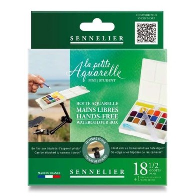 Materiais Belas Artes - Caixa de aquarela Hands-Free, La Petite Aquarelle, Sennelier, 18 1/2 godets | totenart.com
