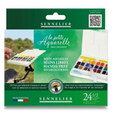 Materiais Belas Artes - Caixa de aquarela Hands-Free, La Petite Aquarelle, Sennelier, 24 1/2 godets | totenart.com