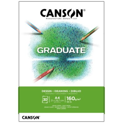 Materiais Belas Artes - Canson Graduate Desenho Bloco, 30 f, 160 g, 21x29,7 cm (A4) | totenart.com