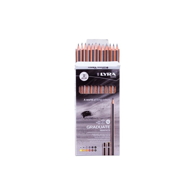 Materiais Belas Artes - Conjunto Grafite Graduate 12 durezas, Lyra | totenart.com