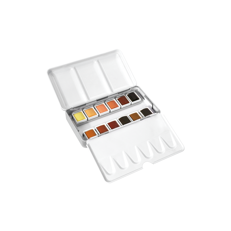 Materiais Belas Artes - Caixa metalica 12 Aquarela Phoenix 1/2 godets, tons de pele | totenart.com