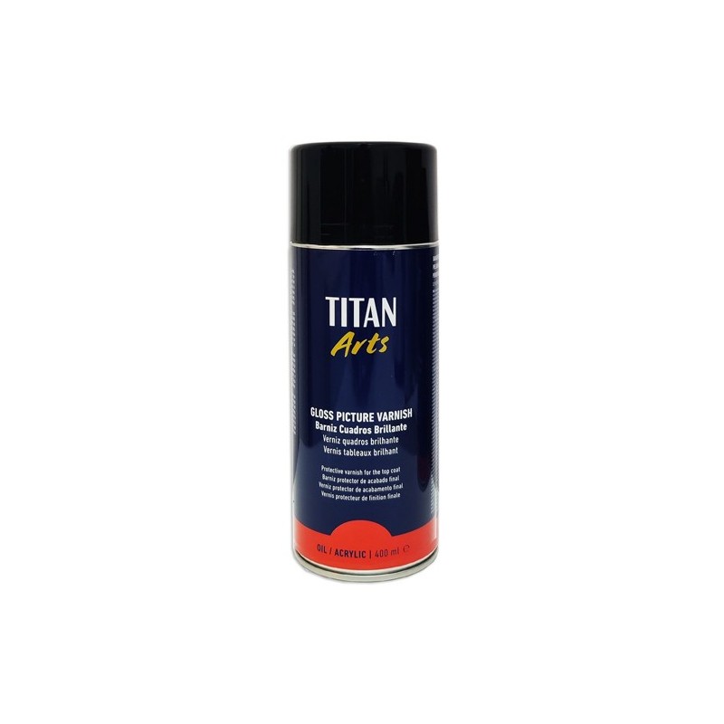Materiais Belas Artes - Verniz SPRAY brilhante Titan para quadros, 400 ml. | totenart.com