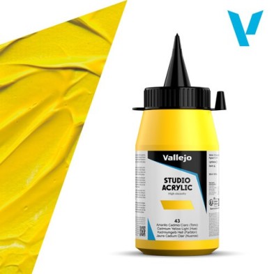 Materiais Belas Artes - Acrilico Vallejo, Amarelo Cadmio Palido (tono), 500ml | totenart.com