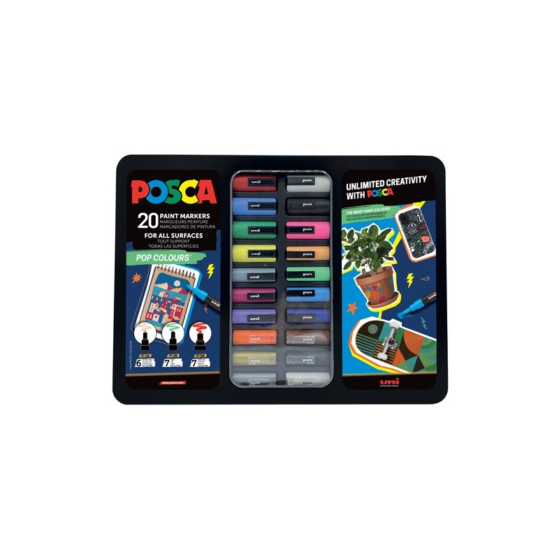 Materiais Belas Artes - Pop Colours 20 Marcadores Posca | totenart.com