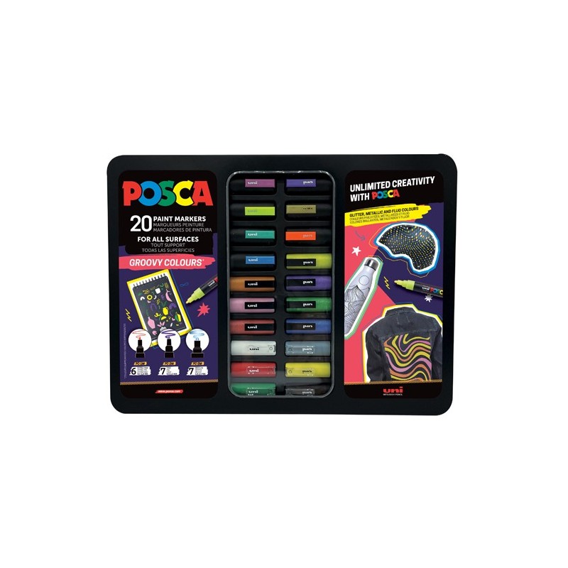 Materiais Belas Artes - Groovy Colours 20 Marcadores Posca | totenart.com