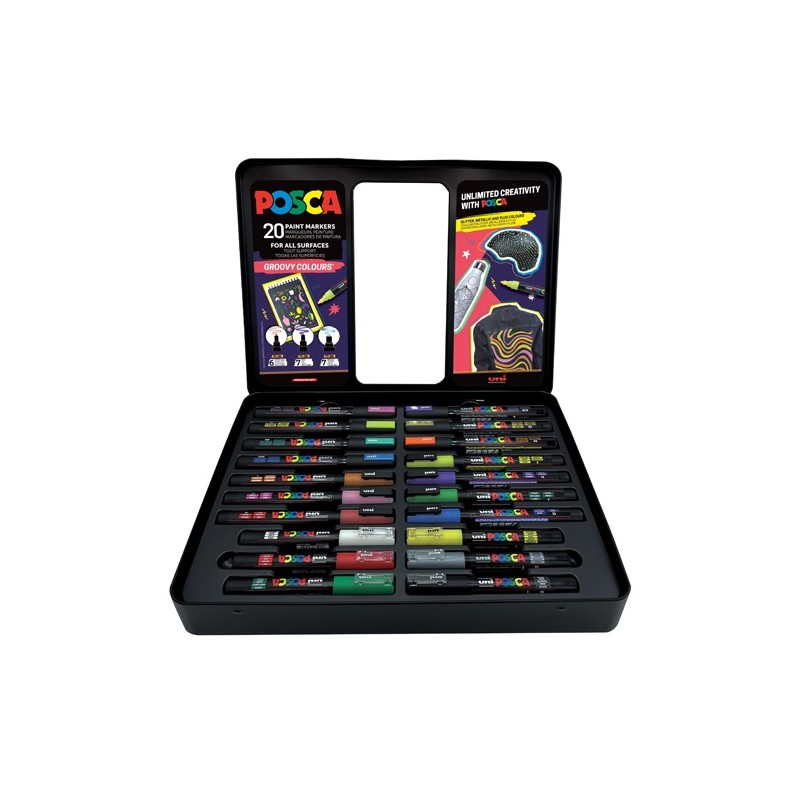 Materiais Belas Artes - Groovy Colours 20 Marcadores Posca | totenart.com