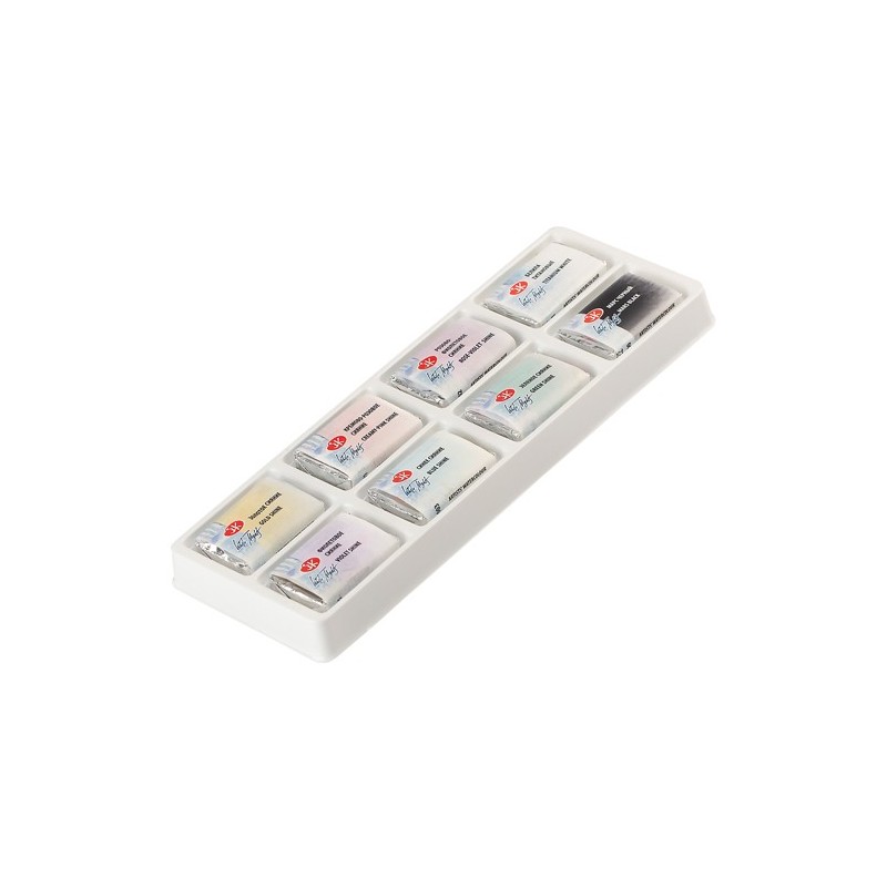 Materiais Belas Artes - Conjunto de 8 godets Shimmering Spring, iridescentes, White Nights | totenart.com