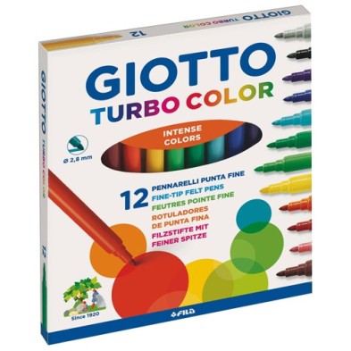 Materiais Belas Artes - Giotto Turbo Color 12 Marcadores | totenart.com
