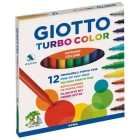 Materiais Belas Artes - Giotto Turbo Color 12 Marcadores | totenart.com