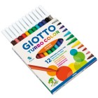 Materiais Belas Artes - Giotto Turbo Color 12 Marcadores | totenart.com