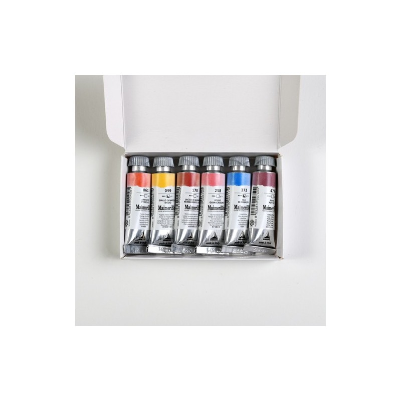 Materiais Belas Artes - Caixa de aquarela MaimeriBlu Venice, 6 tubos de 12 ml | totenart.com